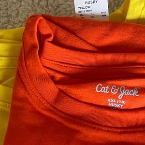 NEW Cat & Jack orange and yellow s/s tees sz 18/XXL Husky